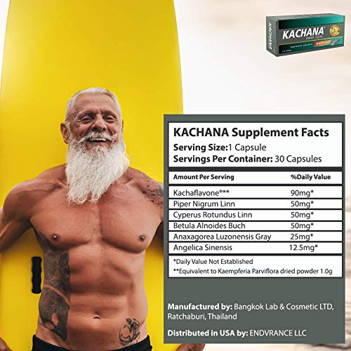 KACHANA, Black Ginger Energy Pill, Boosts Blood Flow & Circulation | Amplifies Energy, Size, Strength & Endurance| (30 Pills)