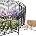 Amagabeli Decorative Garden Fence 44in x 6ft Coated Metal Outdoor Rustproof Landscape Wrought Iron Wire Fencing Gate Border Edge Folding Patio Fences Flower Bed Animal Barrier Section Edging Black