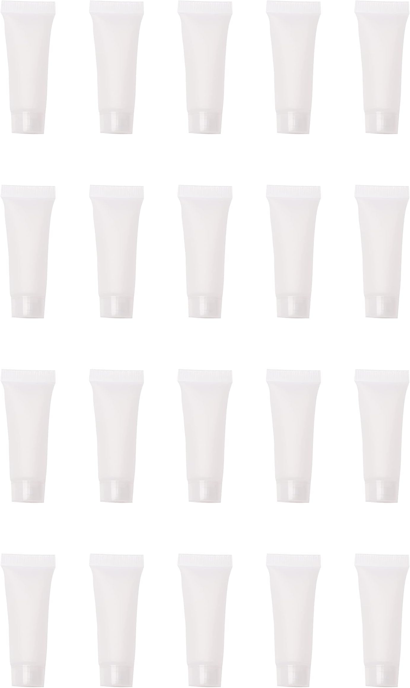 Empty Refillable Tube 20 Pcs 10 ML Plastic Squeezable Soft Cosmetic Containers Travel Bottles Holder for Lotion Cosmetic Makeup Sample Vial Jar Pot Case DIY Project