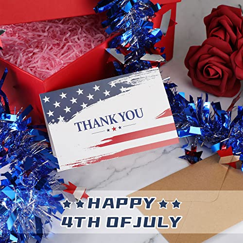 200 Set Blank Patriotic Thank You Cards With Envelopes Military Appreciation Note Greeting Cards Bulk American Flag Thank You Postcards Cards For Veteran's Day 4Th Of July Military Party Gifts 4 X 6'' #TOP23