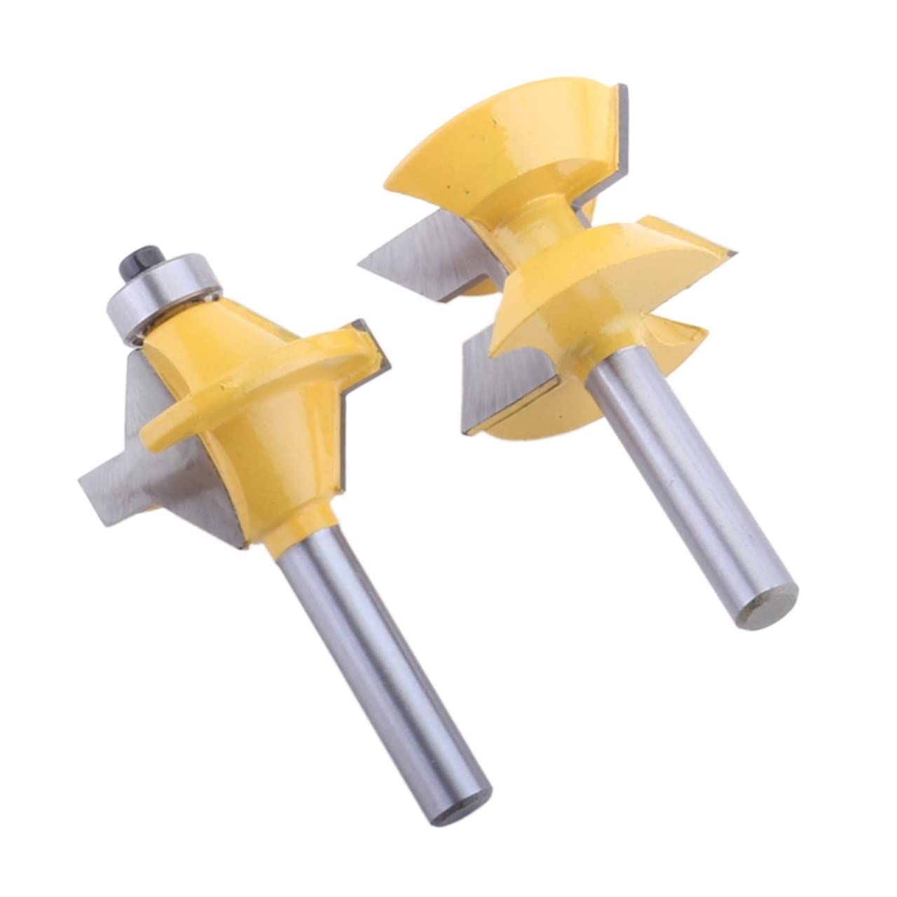 Router Bit 2PC 8mm Shank Tongue and Groove Edge Banding Router Bit Set Wood Cutting Tool