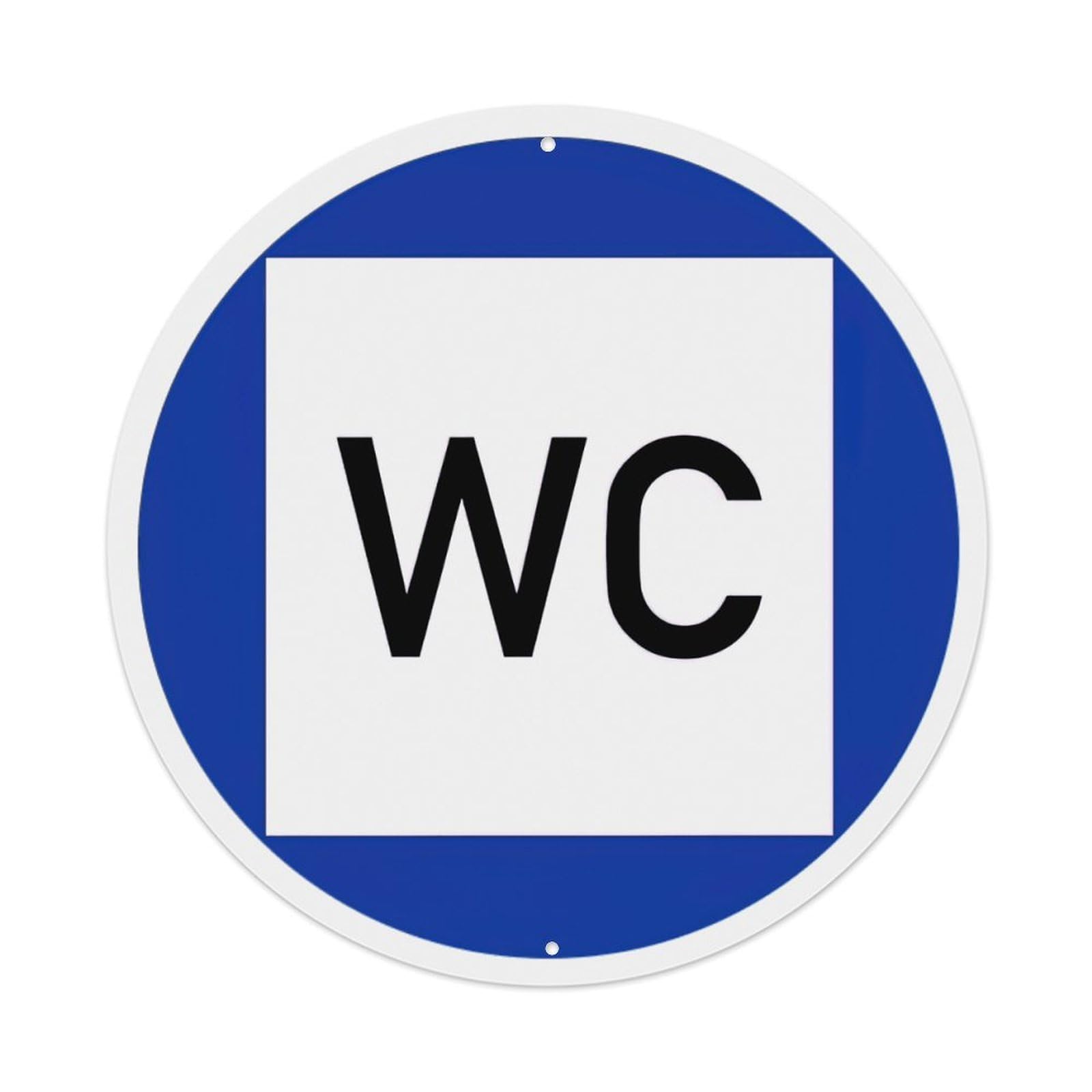 WC Toilet Metal Tin Sign Plaque Wall Decor for Cafe, Club Bar, Office, Home Garden Round Metal Poster 8x8Inch