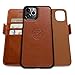 Produktbild Dreem Fibonacci 2in1 Handyhülle Flipcase für iPhone 12 & 12 Pro | Magnetisches iPhone Case | TPU Etui Lederhülle Schutzhülle, RFID Schutz, Veganes Kunstleder, Geschenkbox | Karamellbraun