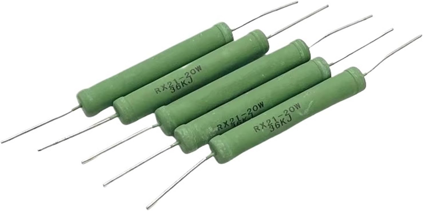 5PCS RX21 wire wound resistor 20W 5% 1R 10R 47R 82R 100R 120R 150R 180R 200R 220R 240R 250R 270R 300 ohms 1K 10K 33K(5.1R)