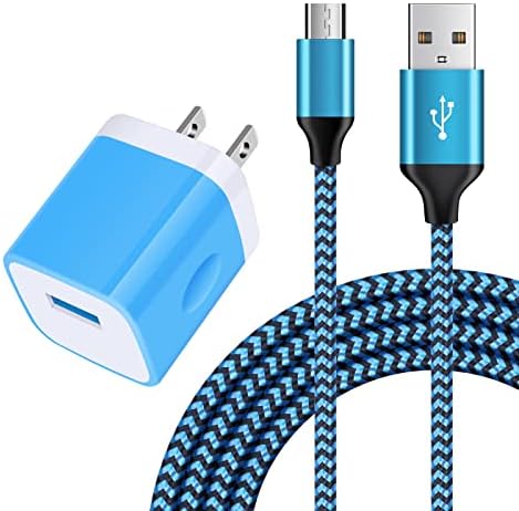 Android Charger Micro USB Android Charger Cable Single Port Wall Charger Block Phone Plug 6FT Charging Cord for Samsung Galaxy S7 S6 Edge/Active/S5 S4 S3 S2, Note 6 5 4,A10 J8 J3V J7V J7 J3 J6 J5 J2