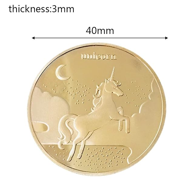 Foto 2 de 6 de Wudaizhi Hada Diente Chapado En Oro 30 * 3 Mm Monedas Conmemorativas Unicornio Creativo Creativo Niños Cambio…
