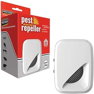 Pest Stop Indoor Pest Repeller - Small House - Ultrasonic Waves Target Rodents or Insect Pests - Targets Rats, Mice, Spiders, Cockroaches and Ants - Covers 2,500q. ft. Area