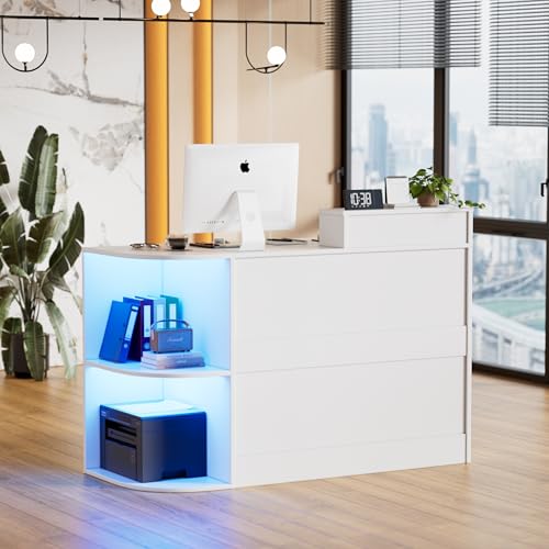 Reception Counter with Open Shelves