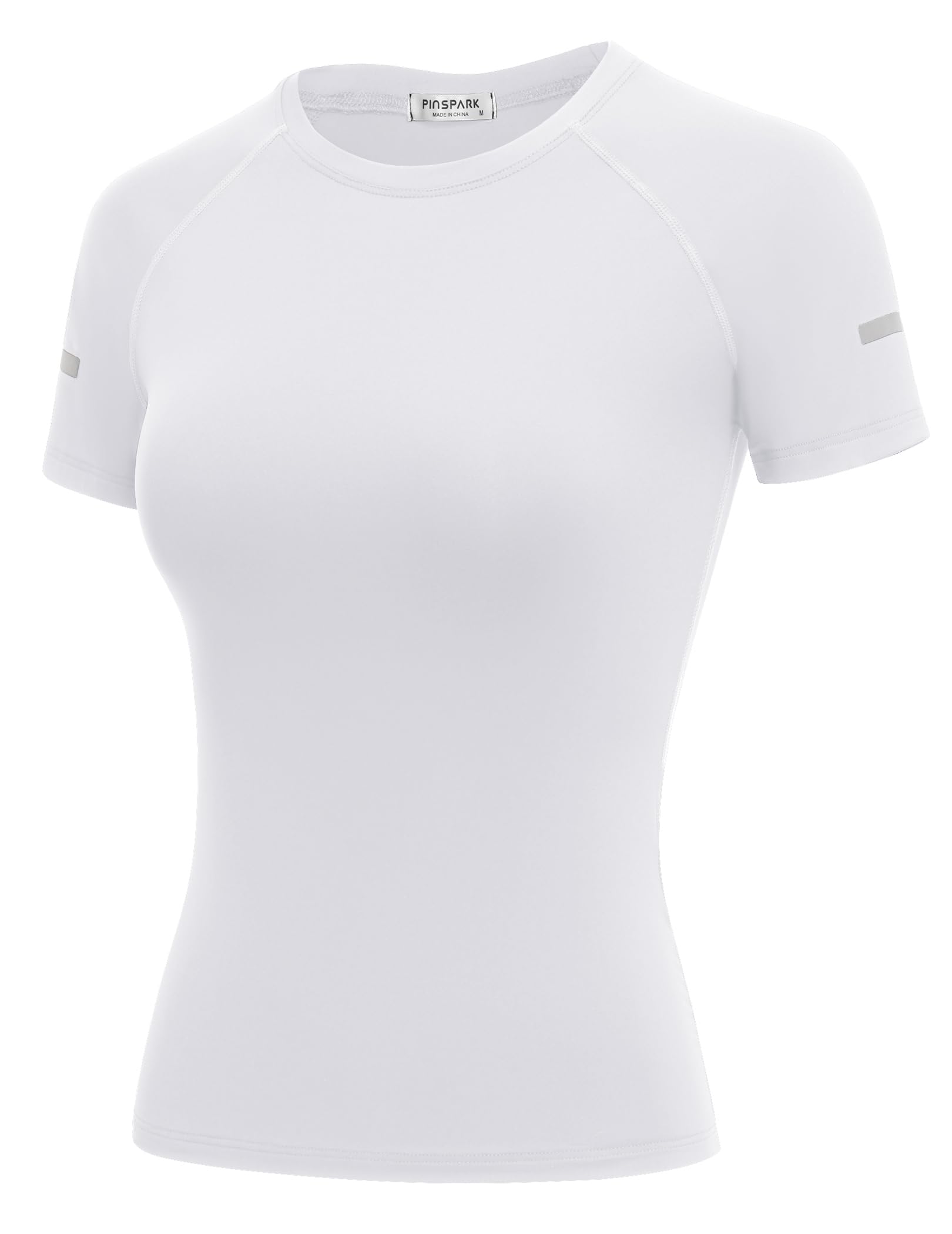 PINSPARK Camiseta Deportiva Mujer Manga Corta Transpirable Yoga Fitness Correr