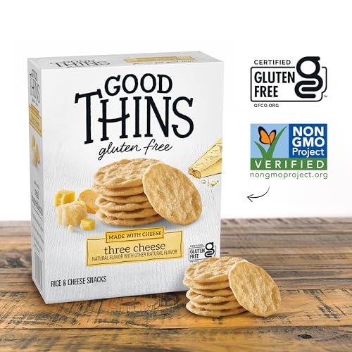 GOOD THINS Three Cheese Rice & Cheese Snacks Gluten Free Crackers, Snack Crackers, 3.5 oz - image 4