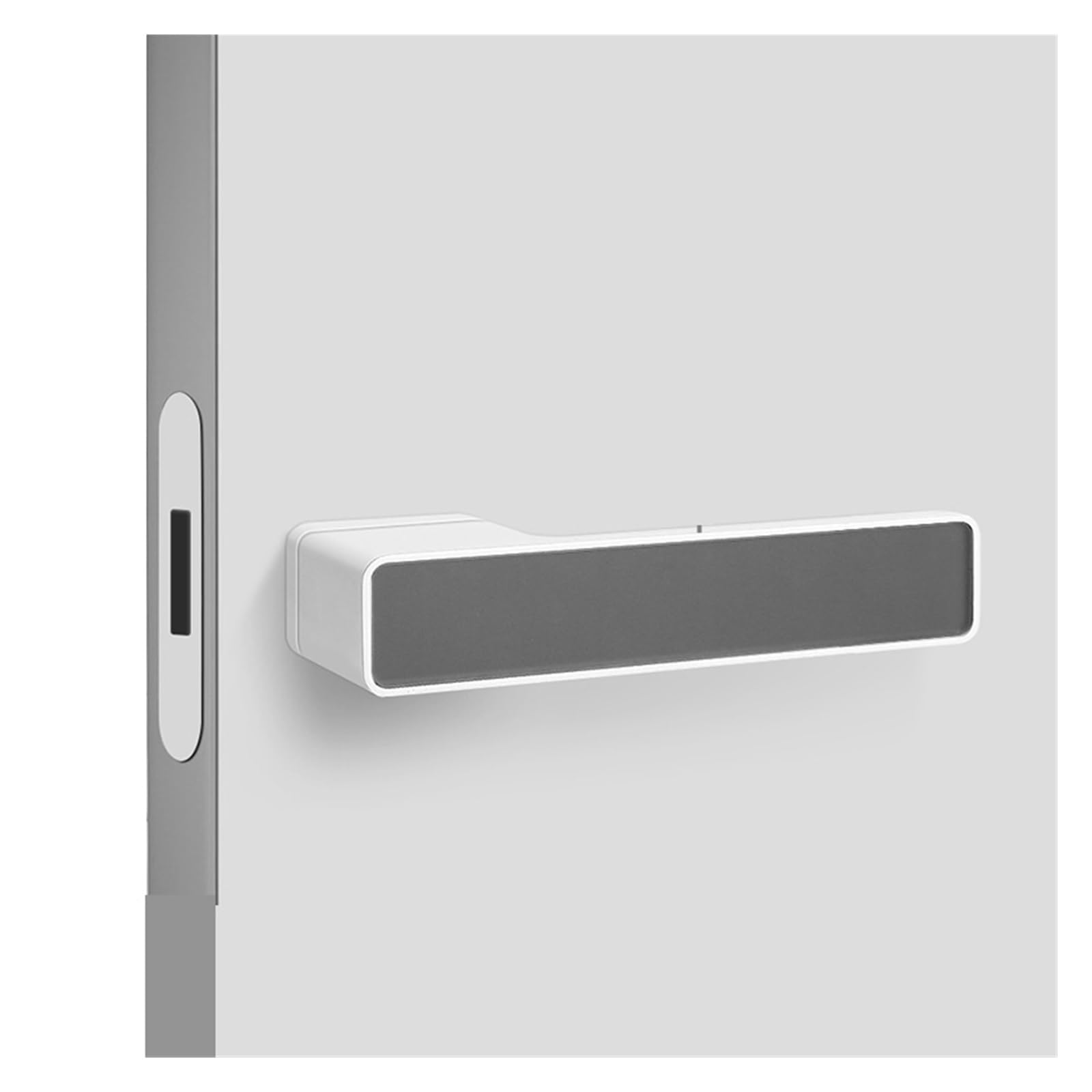 ZONSHJDKR Invisible Door Lock with Built-in Emergency Hole for Wooden Keyless(White with Grey)