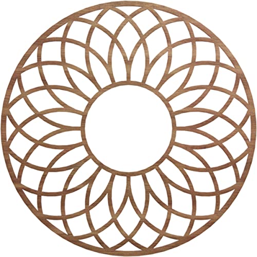 Image of Ekena Millwork 36 inchOD x 12 1 /4 inchID x 3 /8 inchT Cannes Wood Fretwork Pierced Ceiling Medallion, Walnut