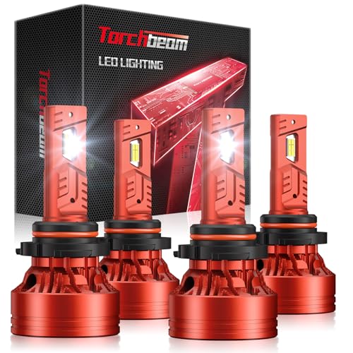 Image of Torchbeam 90 05 /HB 3 90 06 /HB 4 Bulbs Combo, 149,000 LM 6500K, 1500% Superior Brightness, Perfect Beam Pattern, Quick Install, Pack of 4