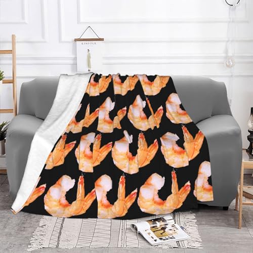 Couverture de lit en flanelle Glutton Shrimps microfibre chaude 101x76 cm