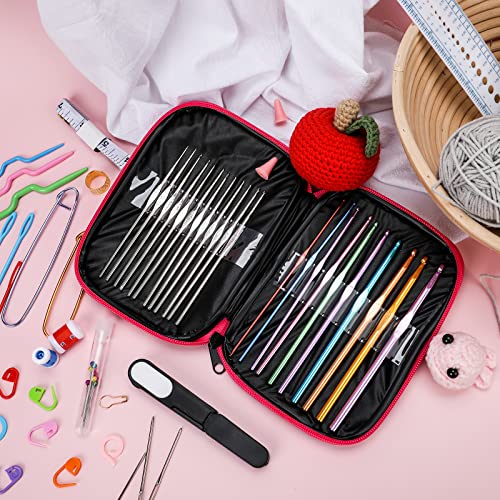 KOKNIT Crochet Hooks Set with Storage Case, Soft Grip Ergonomic Crochet Needles, Smooth Coloured Aluminum Yarn Crochet Hooks Crochet Kit with Crochet Tools Supplies and Accessories (Beginners) - Thumbnail 5