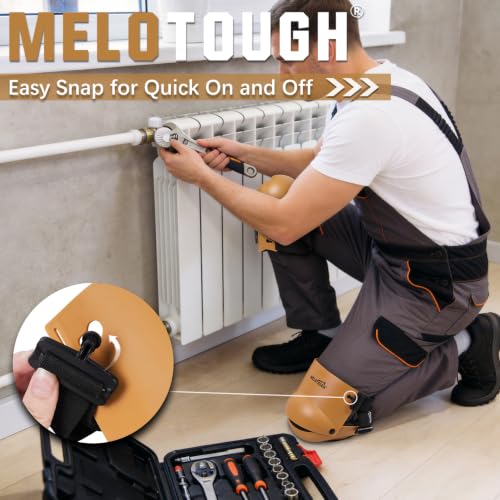 Image of MELOTOUGH Knee Pads for Work,Construction,Flooring,Gardening-Comfortable and Flexible(Brown)