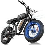 URLIFE 20 * 4' Fat Tire Electric Bikes for Adults, Ebike 48V 15.6Ah Removable Battery, 120 KM Range, Electric Mountain Bike with Colorful LCD, All-Terrain E-MTB (Standard, BLACK)