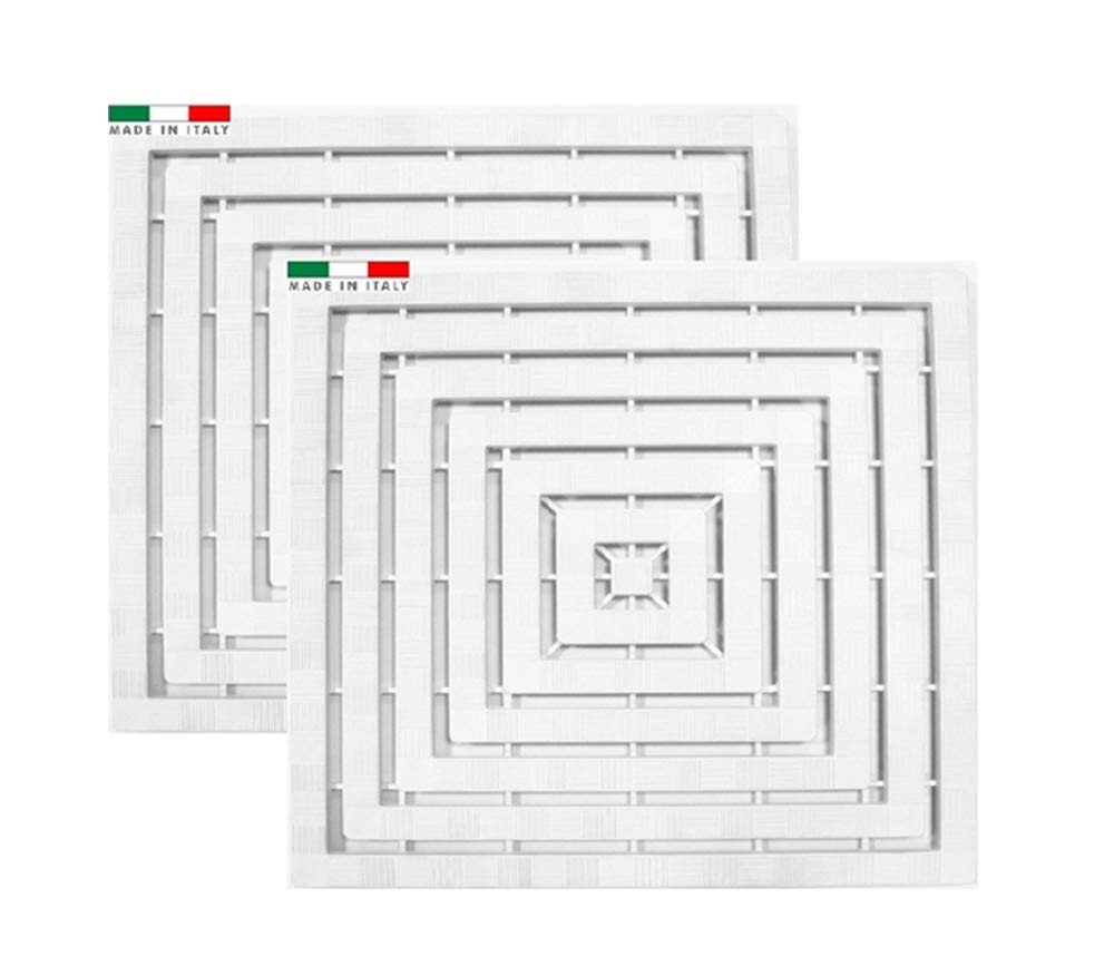 FOFO' 2 SET DI PEDANE DOCCE IN PLASTICA CM.58X58 BIANCO