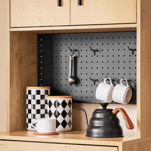 SoBuy Mueble Auxiliar de Cocina con Estante para Microondas y Panel Perforado Aparador Alto con Cajón y Estantes para Almacenaje Armario Estrecho para Cocina Salón o Entrada 60x170x40cm FSB98-N - imagen 8