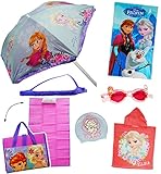 alles-meine.de GmbH Badeponcho - Disney die Eiskönigin - Frozen - 50 cm * 115 cm - 4 bis 8 Jahre Poncho - 100% Baumwolle - mit Kapuze - Handtuch Strandtuch völlig unverfrore.