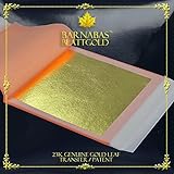 Barnabas Blattgold: 23K Gold Leaf Sheets [25 sheets , 3.1 inch] - aka Gold Foil Sheets, Real Gold Le