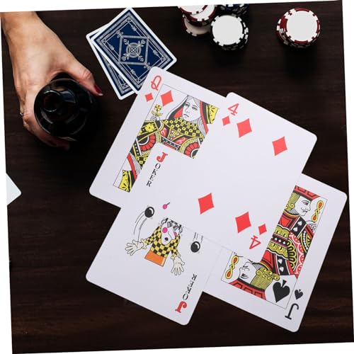 Toyvian Übergroße Spielkarten Jumbo Poker Karten Großes Kartenset Aus Plastik Für Partys Zuhause Camping Reisen Mit Glatter Oberfläche Und Guter Handhabung – Bild 4