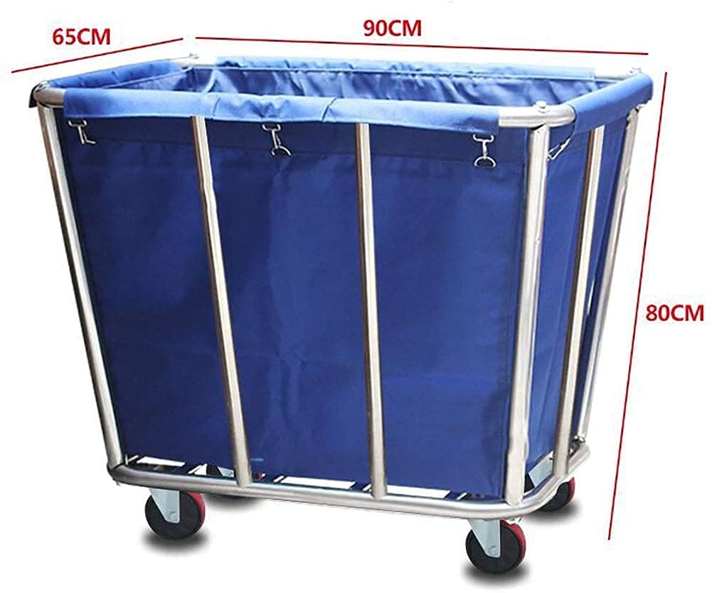 Carro de Servicio, Carro de Recogida, Carro de Reciclaje, Carro de Servicio de Acero Inoxidable con Ruedas, Carro multifunción para clasificar la Ropa, Ideal para hotele