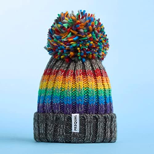 Gay Pride Rainbow Luxury Super Sherpa Fleece Lined Reflective Bobble Hat - Dark Graphite