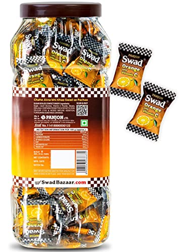 Image of Swad Orange Candy with Vitamin C (Healthy Immunity Tablet Bite Toffee) Jar, 500gram