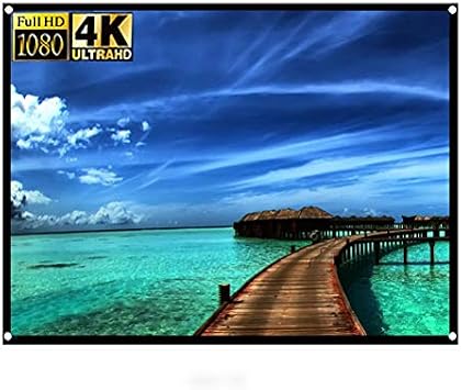 Projection Screen, 72 Inch, HD, Foldable, White, Portable, Anti-Crease, Double Sided, for Home and Outdoor Use