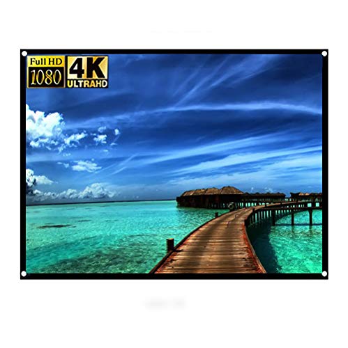 Eboxer 72inch HD Anti Crease Portable Projection Screen,Foldable Non Crease White Projector Curtain Projection Screen,for Wall/Bound onto a Frame,Support Double Sided Projection for Home/Open air