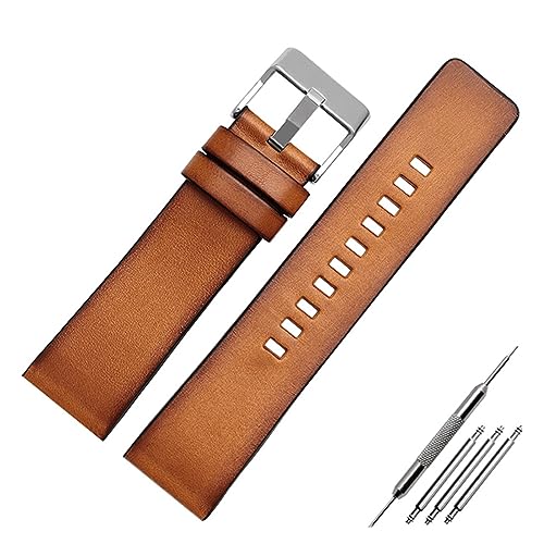 Correa de reloj marrón de piel para Diesel DZ4343 y relojes de 22, 24 y 26mm