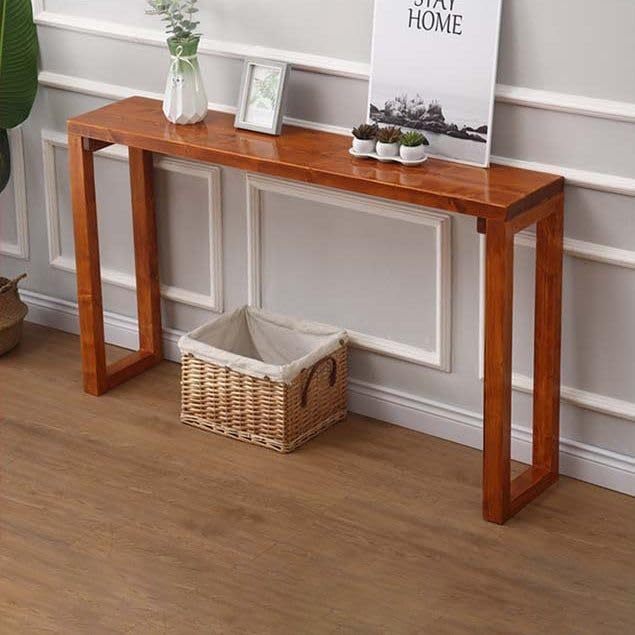 Image of Solid Wood Console Table | Narrow Entryway Table 30cm Depth | Modern Sofa Side Table for Living Room, Hallway, Bedroom | Options | Natural Finish