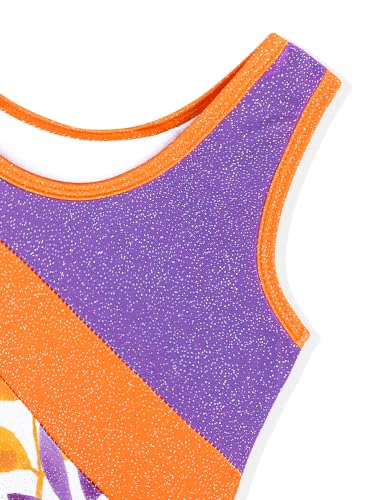 Image of HOZIY Leotards for Girls Gymnastics Kids Children Biketard Snowflake Ribbon Blue Purple Hot Pink Sparkle