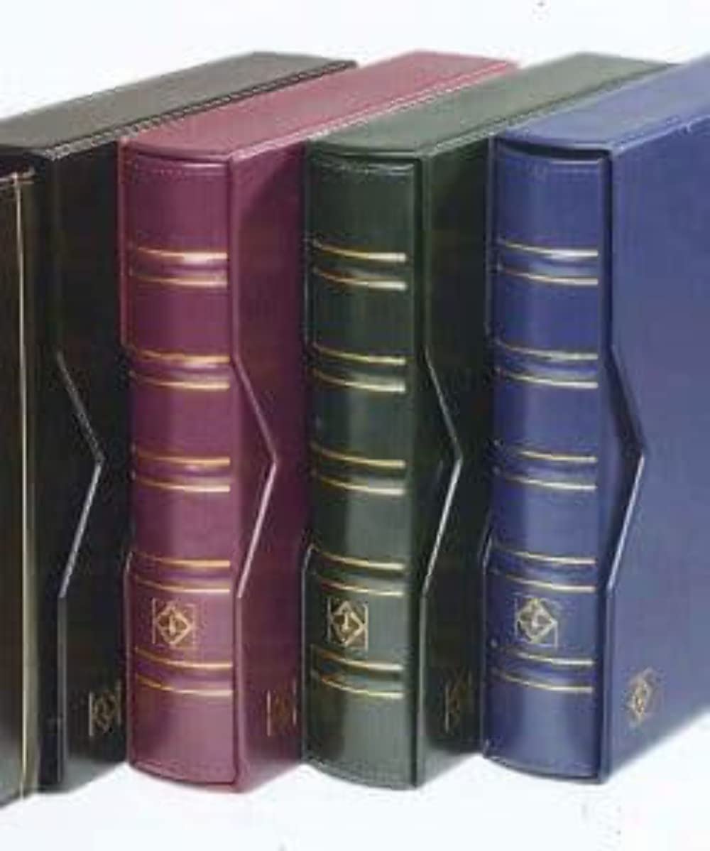 Leuchtturm 321845 Album numismatique Optima Classic - 10 Pochettes pour pièces de Monnaie Ø 42, 27, 20, 34 mm, 2 Pages de Couverture, Cassette de Protection - Bleu
