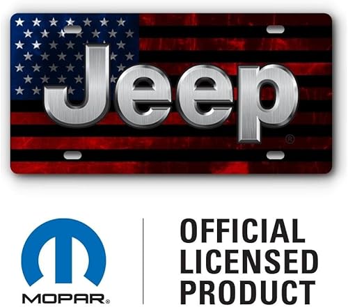 Miniatura 3 de Cover My Plate - Placa de tocador delantera para vehículos Jeep - Mopar con licencia oficial - Acero inoxidable cepillado con agujeros de montaje