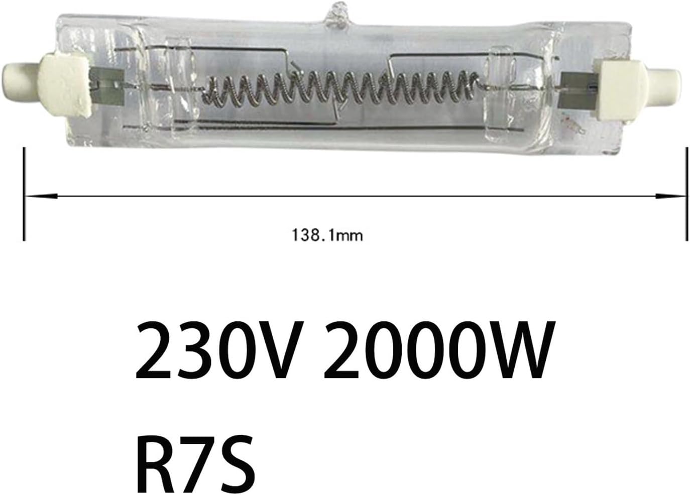 R7S 230V 2000W Quartz Spotlight Bulb for Boat Searchlight, Photography, and Stage Lighting