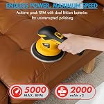 Wagan EL6400 OneVolt Cordless Polisher 6 Dual Action 6-Inch Orbital Buffer - Image 2