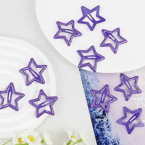 Pinzas para cabello estrella morado oscuro, 10 piezas miniatura 5