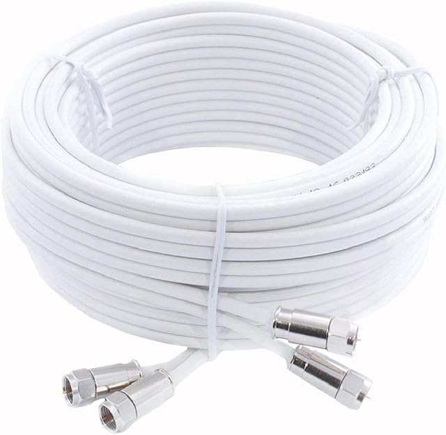 SSL Satellites 5 m Twin Satellite Shotgun Cable Extension Kit with Premium Fitted Compression F Connectors for Sky Q HD and Freesat - White (5M, WHITE)
