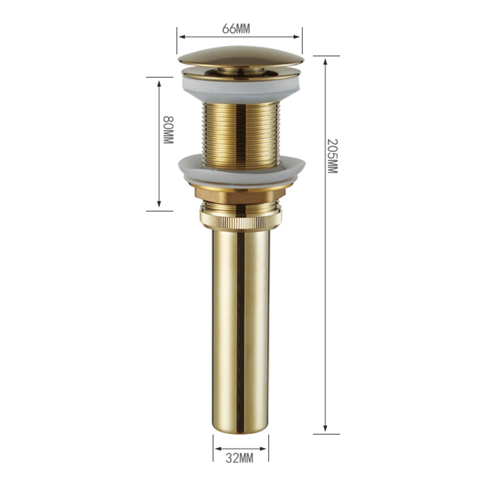 Piletta Lavabo Bagno Con Saltarello Piletta Lavabo Bagno Pop Up Piletta Lavandino Rame Pressare Tutto Scarico In Rame,Oro Spazzolato,Ci Sono Dei Buchi