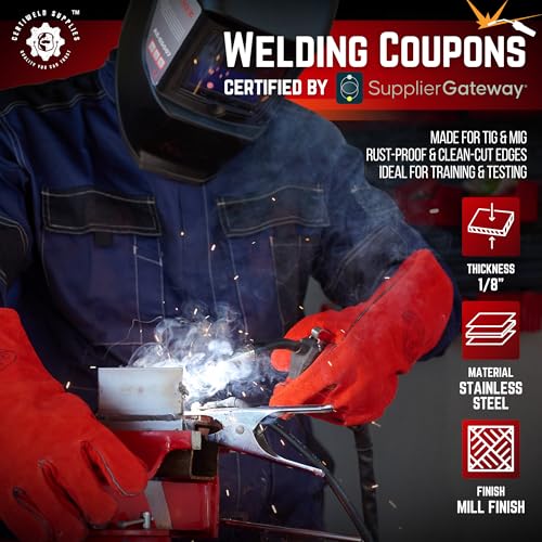 Image of Welding Practice Kit - 304 Stainless Steel, Welding Plate 2 x 4 x1 /8 Inch 20 Pack Welding Coupons,Suitable for MIG, TIG, Stick, Arc,MMA