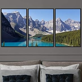 signwin 3 Piece Framed Canvas Wall Art Lake...