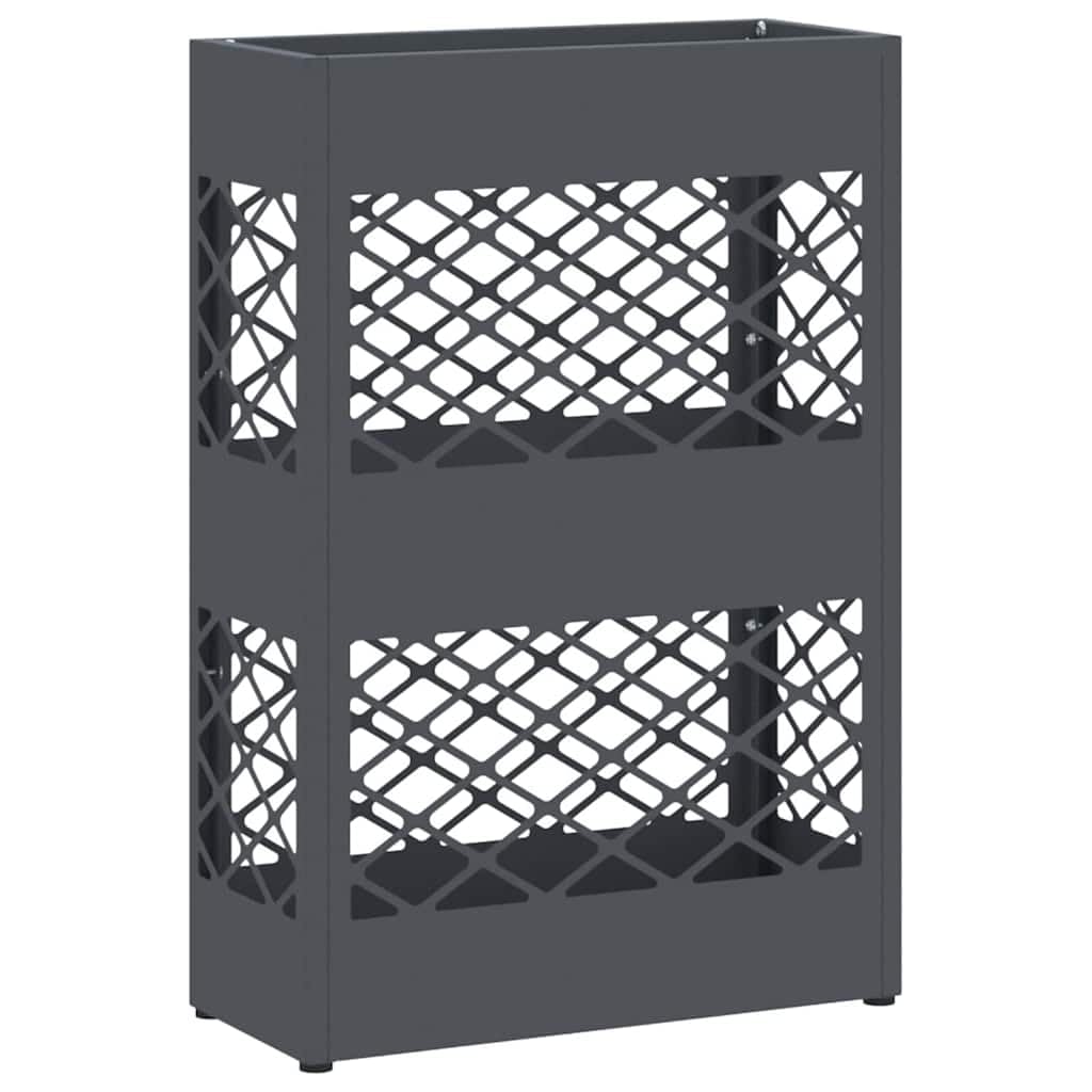 Portaombrellone, antracite, 28 x 12 x 41 cm, in acciaio, portaombrelli con vano portaoggetti, in acciaio robusto, per interni