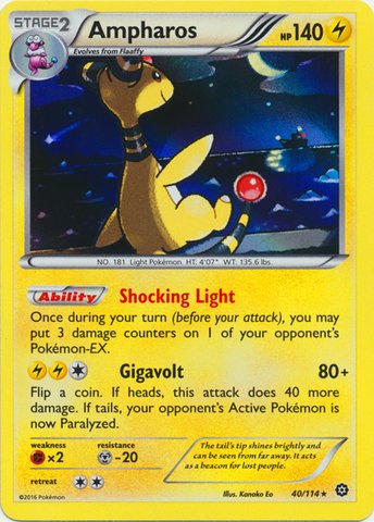 Pokemon - Ampharos (40/114) - XY Steam Siege - Holo