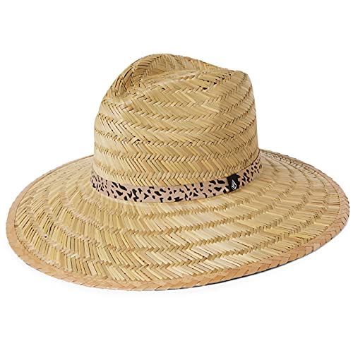 Volcom Women s Throw Shade Straw Hat, Natural Leopard, One Size