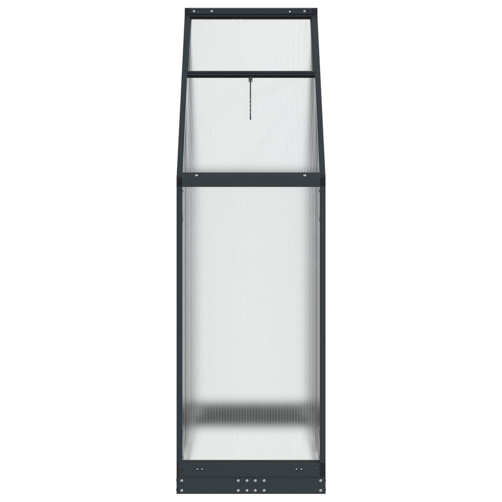 Szklarnia ogrodowa, antracytowa, z aluminium i ocynkowanej stali, 183,5 x 63,5 x 207 cm, z drzwiami i zamkiem, odporna na warunki atmosferyczne, elastyczna szklarnia na pomidory, na balkon