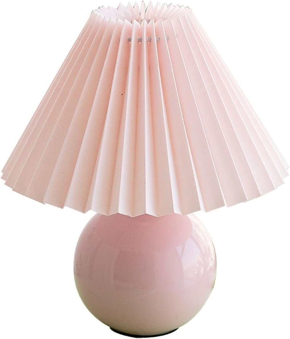 Lampa stołowa Nowoczesny styl Lampa stołowa Ceramiczny korpus lampy Różowy klosz Salon Sypialnia Lampy dekoracyjne Lampy na szafki nocne