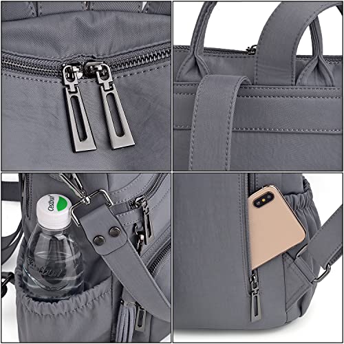 Image of UTO Women Backpack Purse Leather Vegan Ladies Fashion Designer Rucksack Convertible Travel Shoulder Bag with Tassel