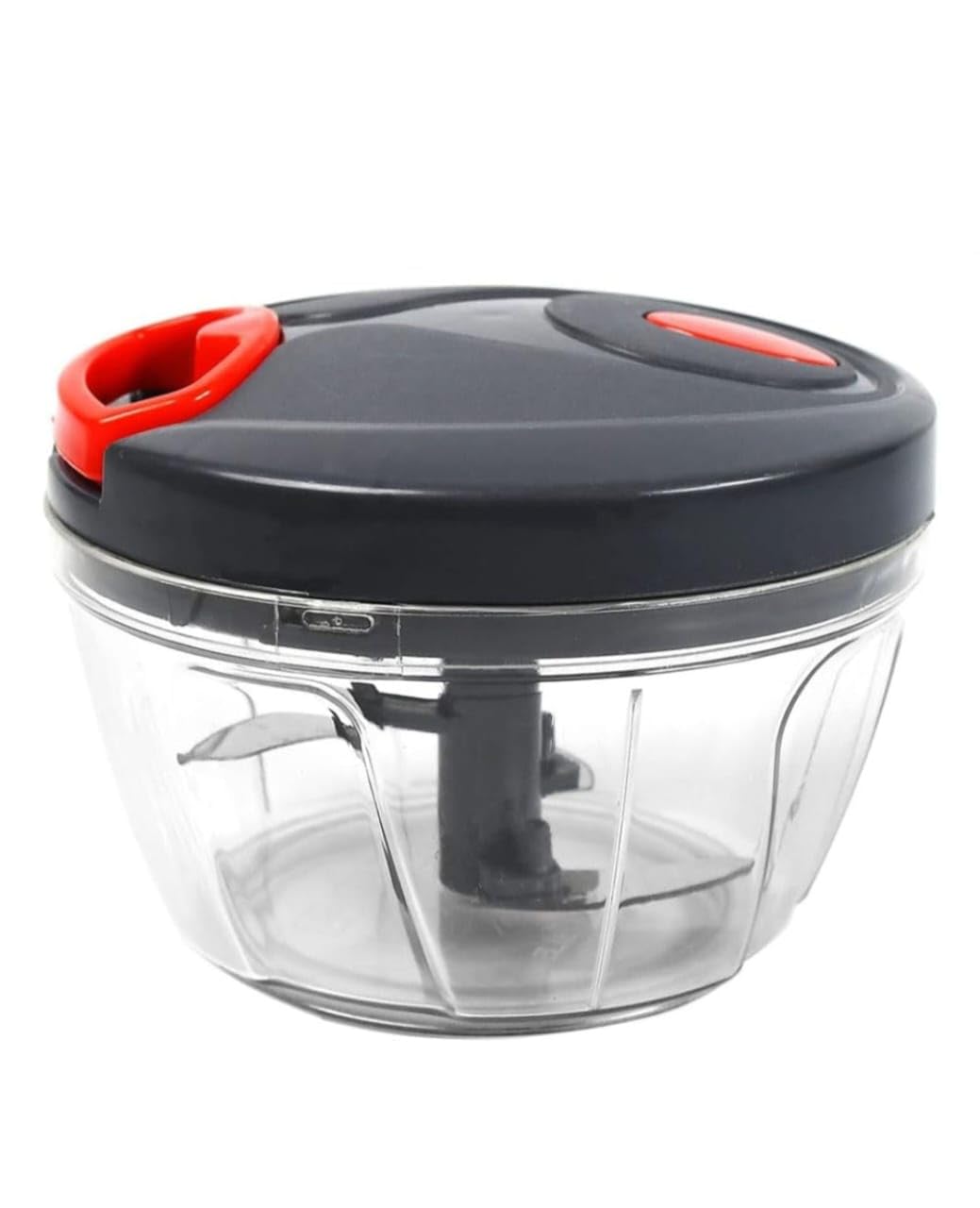 Manual Food Chopper with Pull String, 450ml Clear Container, Grey and Red-picture-16